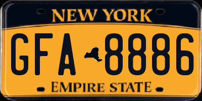 NY license plate GFA8886