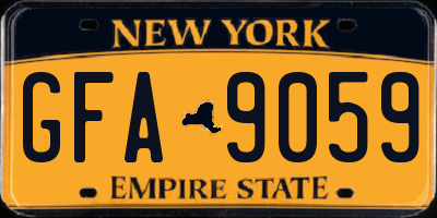 NY license plate GFA9059