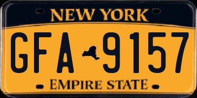 NY license plate GFA9157