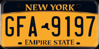 NY license plate GFA9197