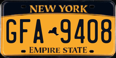 NY license plate GFA9408