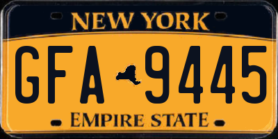 NY license plate GFA9445