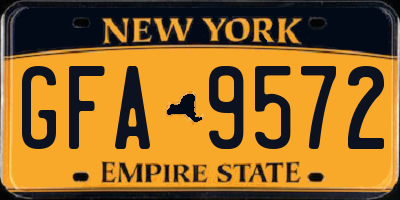 NY license plate GFA9572