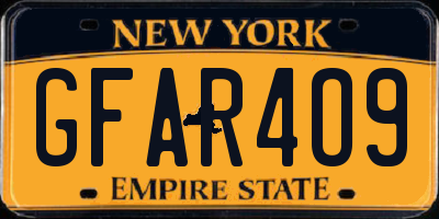 NY license plate GFAR4O9