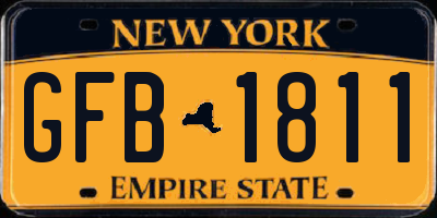 NY license plate GFB1811