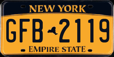 NY license plate GFB2119