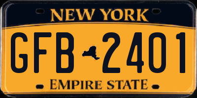 NY license plate GFB2401
