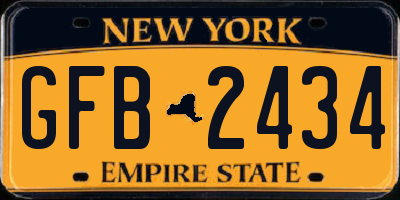 NY license plate GFB2434