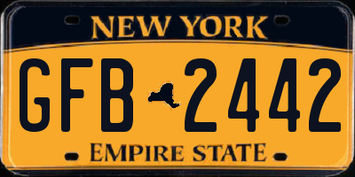 NY license plate GFB2442