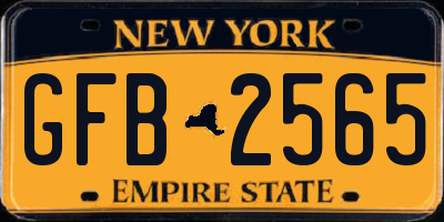 NY license plate GFB2565