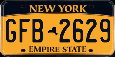 NY license plate GFB2629