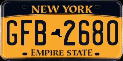 NY license plate GFB2680