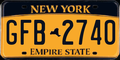 NY license plate GFB2740