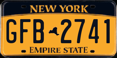 NY license plate GFB2741