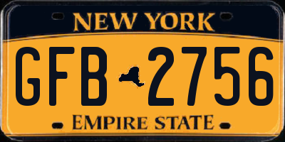 NY license plate GFB2756