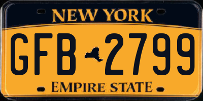 NY license plate GFB2799