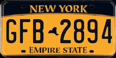 NY license plate GFB2894