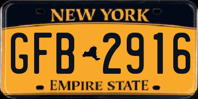 NY license plate GFB2916