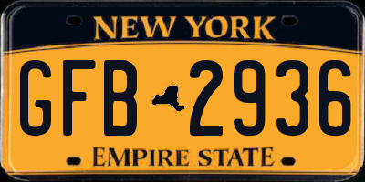 NY license plate GFB2936