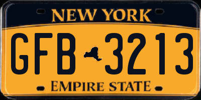 NY license plate GFB3213