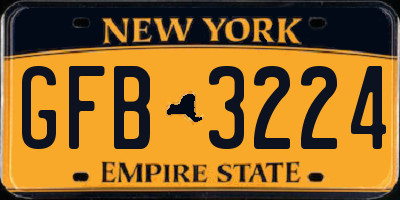 NY license plate GFB3224