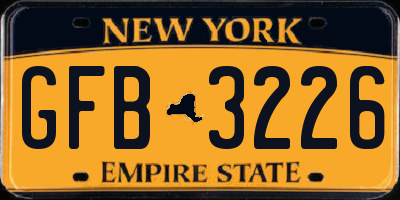 NY license plate GFB3226
