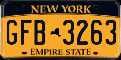 NY license plate GFB3263
