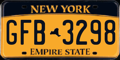 NY license plate GFB3298