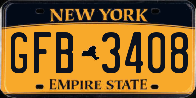 NY license plate GFB3408