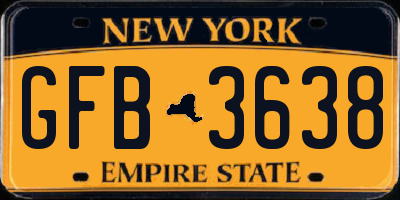 NY license plate GFB3638