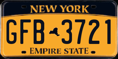 NY license plate GFB3721
