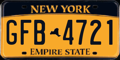 NY license plate GFB4721