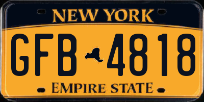 NY license plate GFB4818