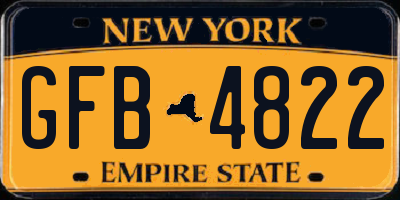 NY license plate GFB4822