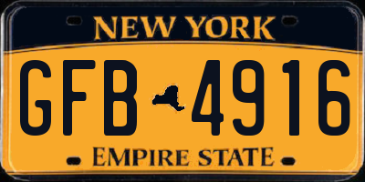 NY license plate GFB4916