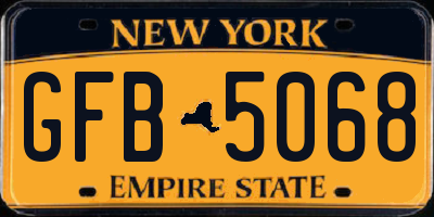 NY license plate GFB5068