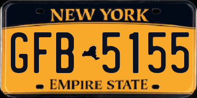 NY license plate GFB5155