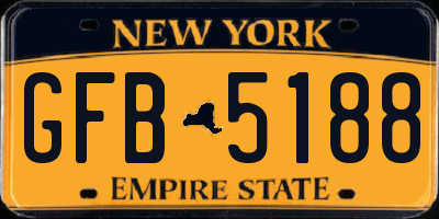 NY license plate GFB5188