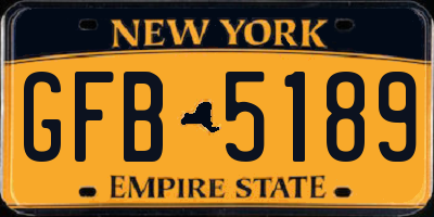 NY license plate GFB5189
