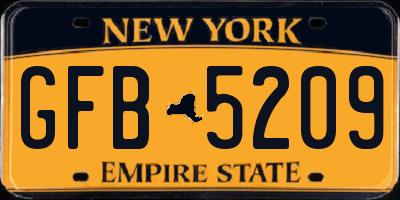 NY license plate GFB5209