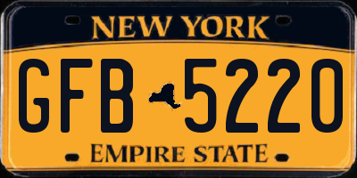 NY license plate GFB5220