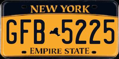 NY license plate GFB5225