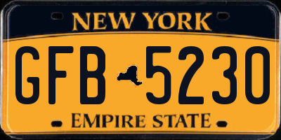 NY license plate GFB5230