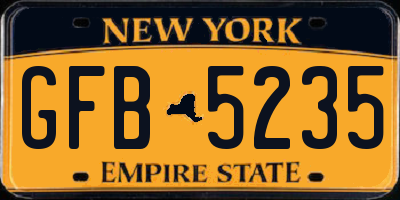 NY license plate GFB5235