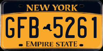 NY license plate GFB5261