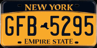 NY license plate GFB5295