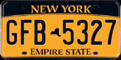 NY license plate GFB5327