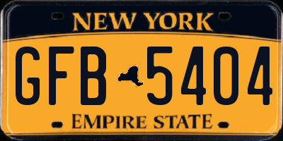 NY license plate GFB5404
