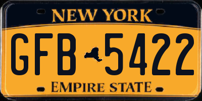 NY license plate GFB5422