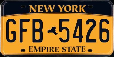 NY license plate GFB5426